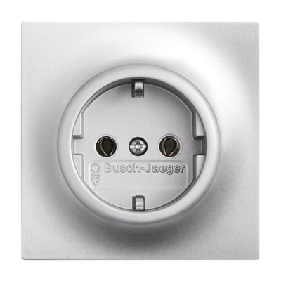 SCHUKO® socket insert aluminium silver - impuls
