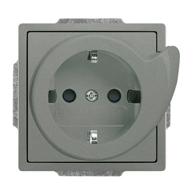 Busch-Service-Socket SCHUKO® socket insert Safety Shutter grey metallic - Platform 63