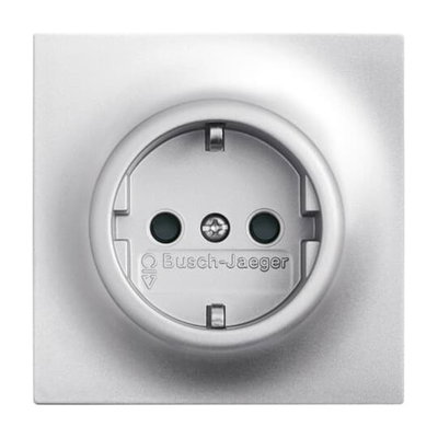 SCHUKO® socket insert Safety Shutter aluminium silver - impuls