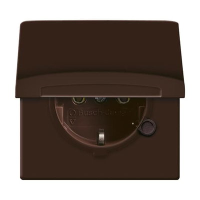 SCHUKO® socket insert with Hinged Lid brown - Allwetter 44 (IP 44)