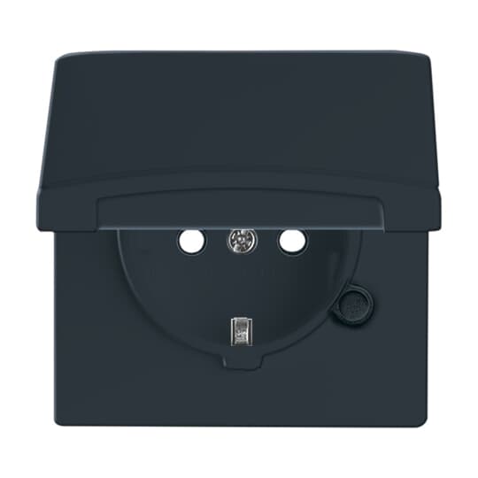 SCHUKO® socket insert Safety Shutter with Hinged Lid anthracite - Allwetter 44 (IP 44)