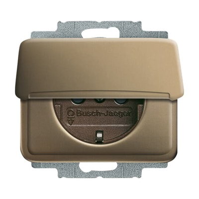 SCHUKO® socket insert with Hinged Lid bronze - alpha