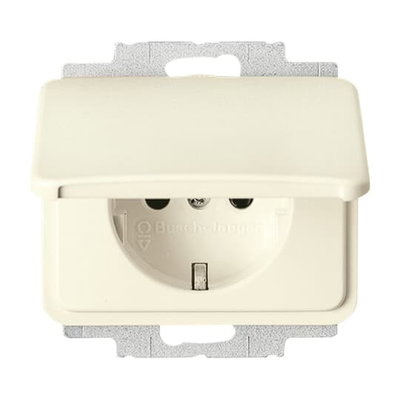 Socket insert with Hinged Lid ivory white - alpha