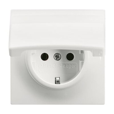 SCHUKO® socket insert with Hinged Lid alpine white - impuls