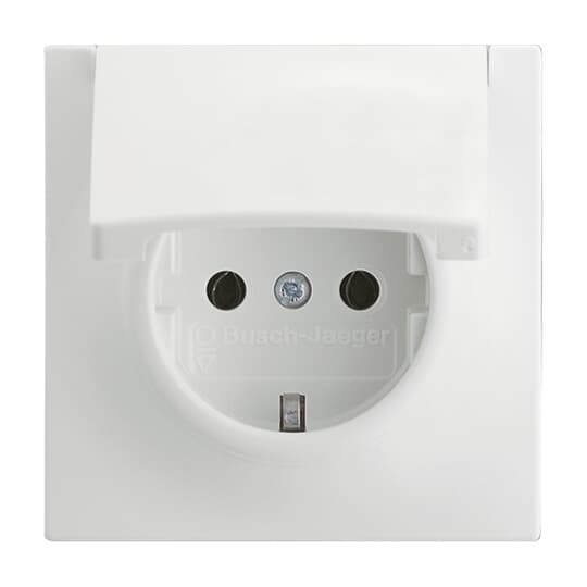 SCHUKO® socket insert with Hinged Lid studio white matt - impuls