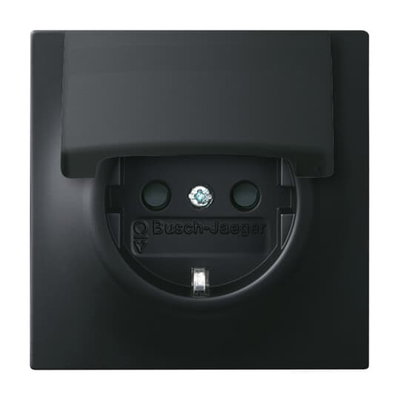 SCHUKO® socket insert with Hinged Lid black matt - impuls