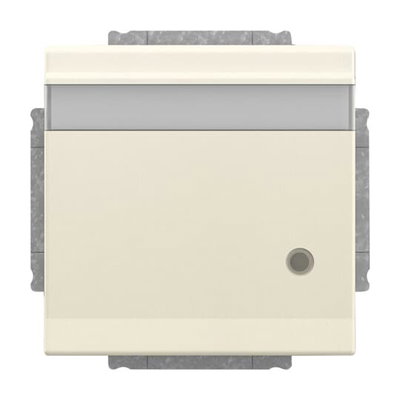 SCHUKO® Socket insert with labelling field Safety Shutter with LED Control light with Hinged Lid with label space ivory white - Platform 63