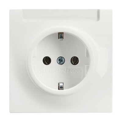 SCHUKO® Socket insert with labelling field with label space alpine white - impuls