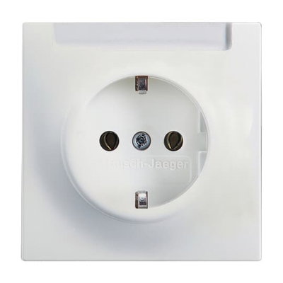 SCHUKO® Socket insert with labelling field with label space studio white matt - impuls