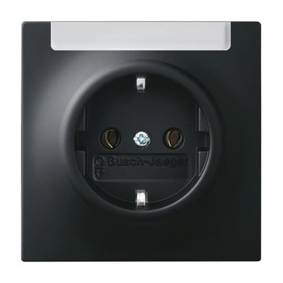 SCHUKO® Socket insert with labelling field with label space black matt - impuls