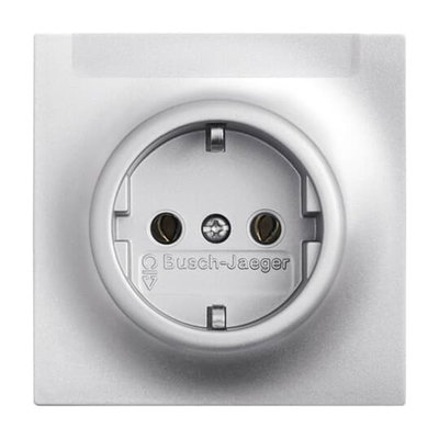 SCHUKO® Socket insert with labelling field with label space aluminium silver - impuls