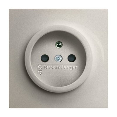 Socket insert with earthing pin Safety Shutter champagne metallic - impuls