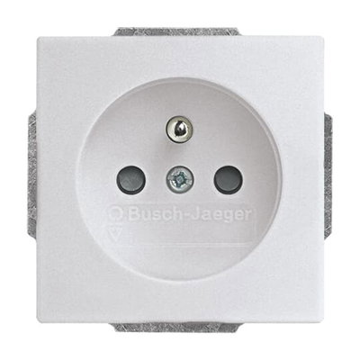 Socket insert Safety Shutter aluminium silver - Platform 63