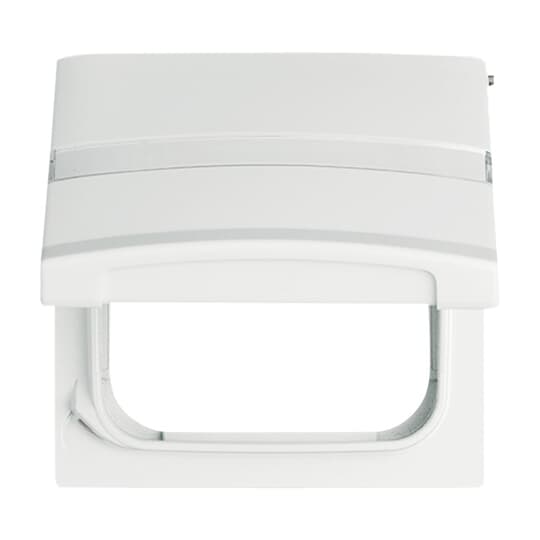 Intermediate Ring with labelling field with Hinged Lid Cover plates Busch-Duro 2000® SI and Reflex SI alpine white - Allwetter 44 (IP 44)
