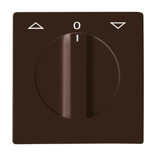 Cover plate with legend Symbol "arrows" and "0" for Venetian blind, Turn button brown - Allwetter 44 (IP 44)