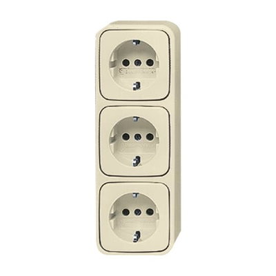 SCHUKO® Triple socket 16 A white  - Busch-Duro 2000 SM
