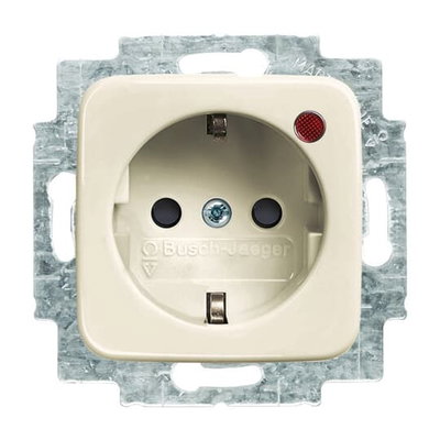 Busch-Protector® SCHUKO® socket insert with Neon lamp /Red with screw terminals white - Busch-Duro 2000 SI