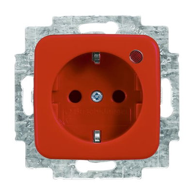 Busch-Protector® SCHUKO® socket insert with Neon lamp /Red with screw terminals red - Reflex SI