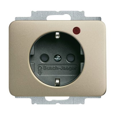 Busch-Protector® SCHUKO® socket insert with Neon lamp /Red with screw terminals palladium - alpha