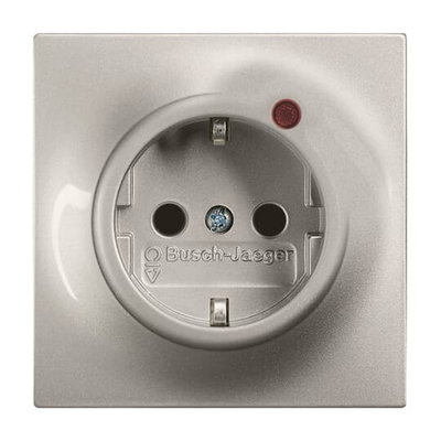 Busch-Protector® SCHUKO® socket insert with Neon lamp /Red with screw terminals champagne metallic - impuls