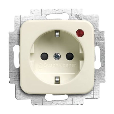 Busch-Protector® SCHUKO® socket insert Safety Shutter with Neon lamp /Red with screw terminals white - Busch-Duro 2000 SI