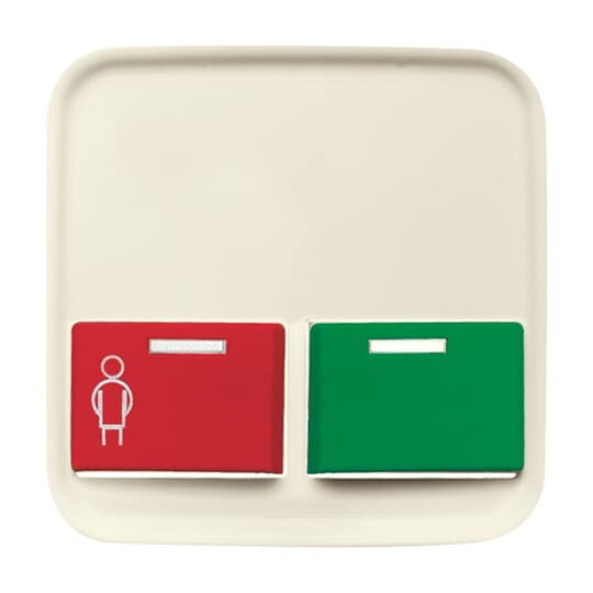Cover plate 2 gang Red / Green white - Busch-Duro 2000 SI