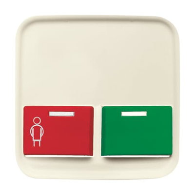 Cover plate 2 gang Red / Green white - Busch-Duro 2000 SI