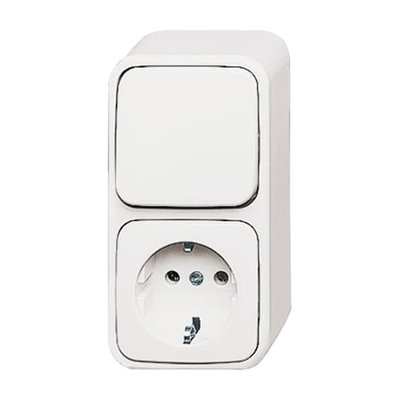 Combination SCHUKO® socket outlet with rocker switch