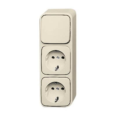 Combination 2 SCHUKO® socket outlet with rocker switch