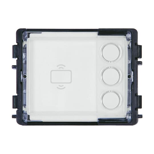 Round pushbutton module, 3, white, RFID