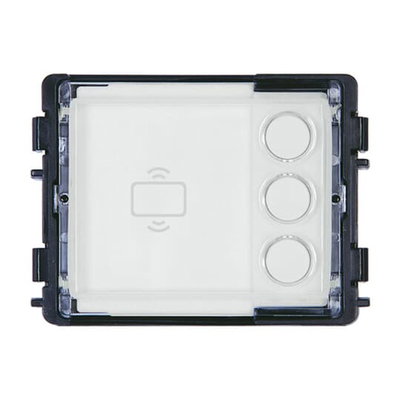 Round pushbutton module, 3, white, RFID