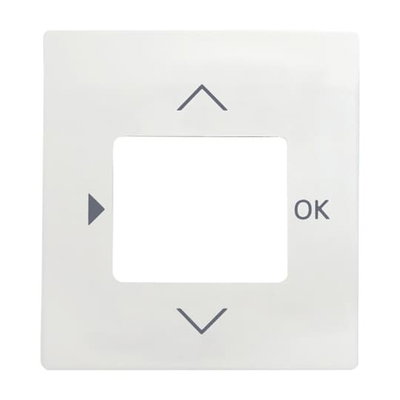 Cover plate with legend Symbols "play, up, down, ok" for Time switch Central cover plate studio white matt - impuls