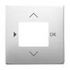 Cover plate with legend Symbols "play, up, down, ok" for Time switch, Room temperature controller, CO2-sensor Central cover plate stainless steel - Pure Stainless Steel