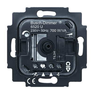 Busch-Rotary-Dimmer Insert Turn/push button 230 V 200...800 V·A