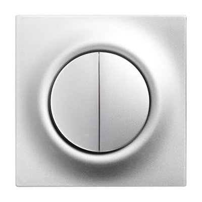 Control Element for Dimmer Two-part button aluminium silver - impuls