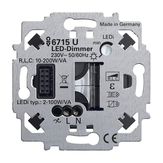 Dimmer insert Touch control button 230 V 2...100 V·A