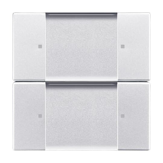 Control Element for Switch/dimmer Zigbee 2gang Radio Control aluminium silver - 63x63