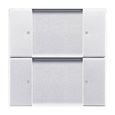 Control Element 2-gang for Switch/dimmer Wireless aluminium silver - Platform 63