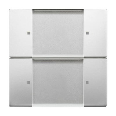 Control Element 2-gang for Switch/dimmer Wireless stainless steel - Pure Stainless Steel