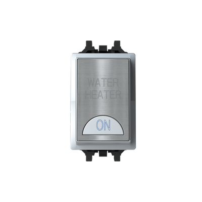 Switch 1-way Double Pole 1 gang(s), 2-pole switch with LED not exchangeable Stainless steel - Millenium