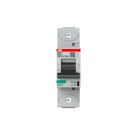 S801P-B100 High Performance Circuit Breaker. B characteristic. 50kA, 100A, 1P