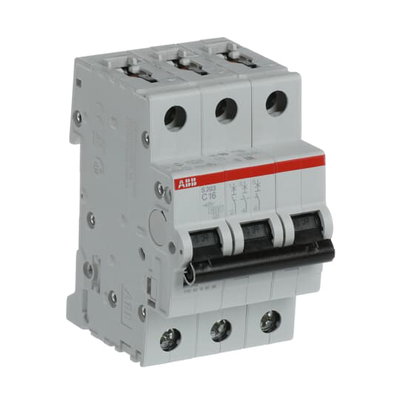 Miniature Circuit Breaker - S200 - 3P - 16 A - C - (AC) 6 kA