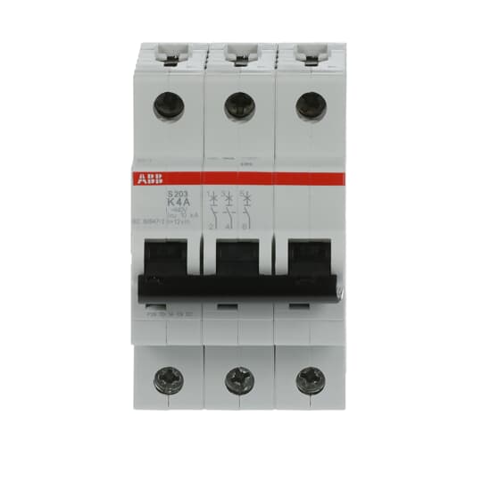 Miniature Circuit Breaker - S200 - 3P - 4 A - K - (AC) 6 kA