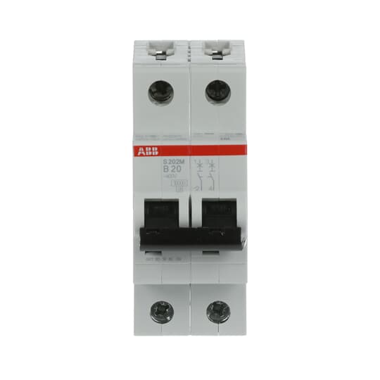 Miniature Circuit Breaker - S200M - 2P - 20 A - B - (AC) 10 kA