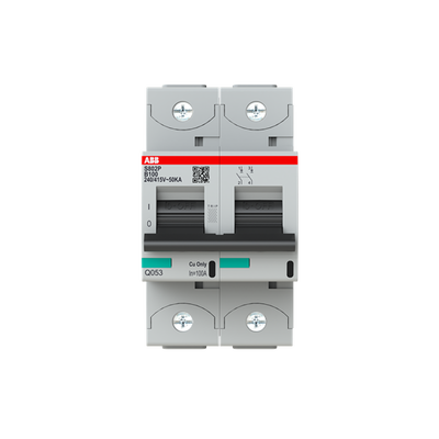 S802P-B100 High Performance Circuit Breaker. B characteristic. 50kA, 100A, 2P