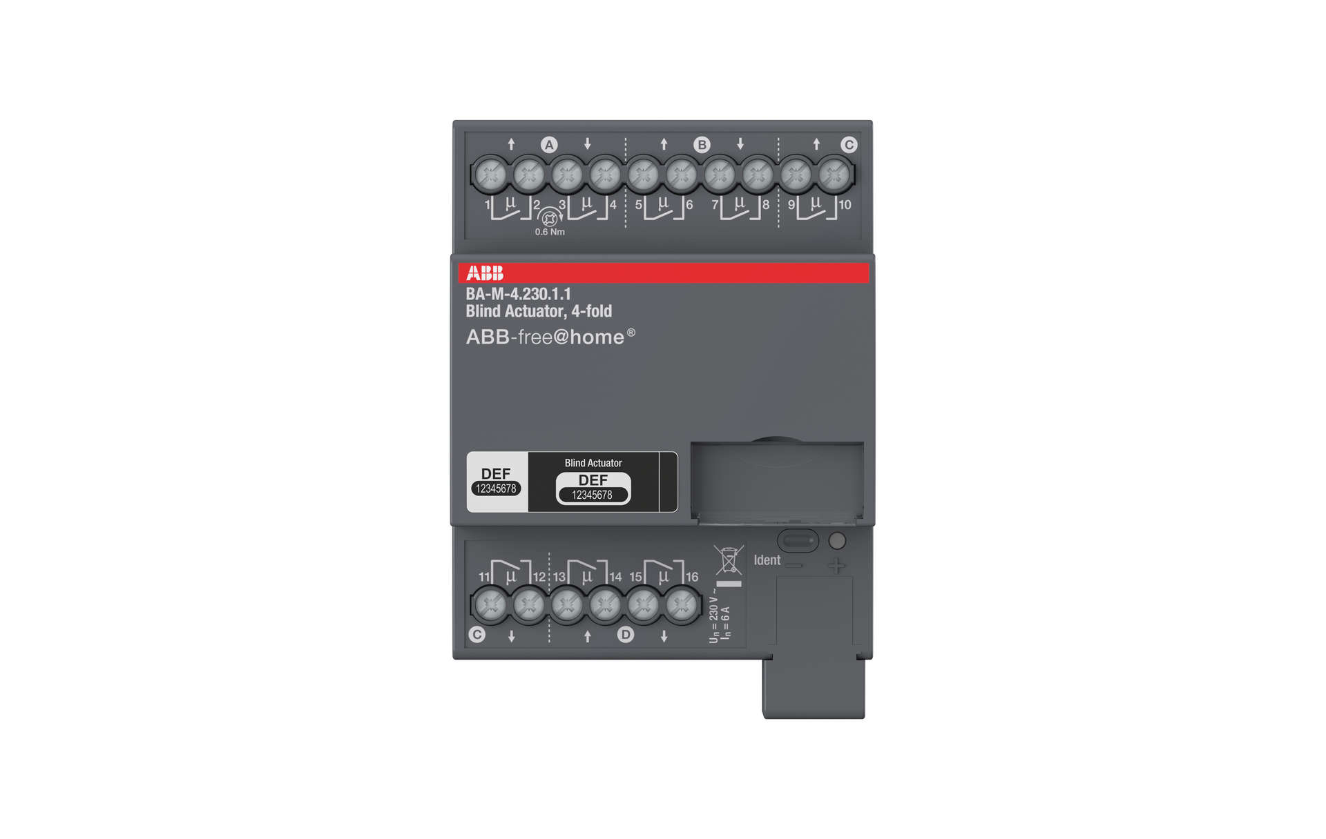 BA-M-4.230.1.1 Blind Actuator, 4-fold 230 V, MDRC – Görsel 2 / 4