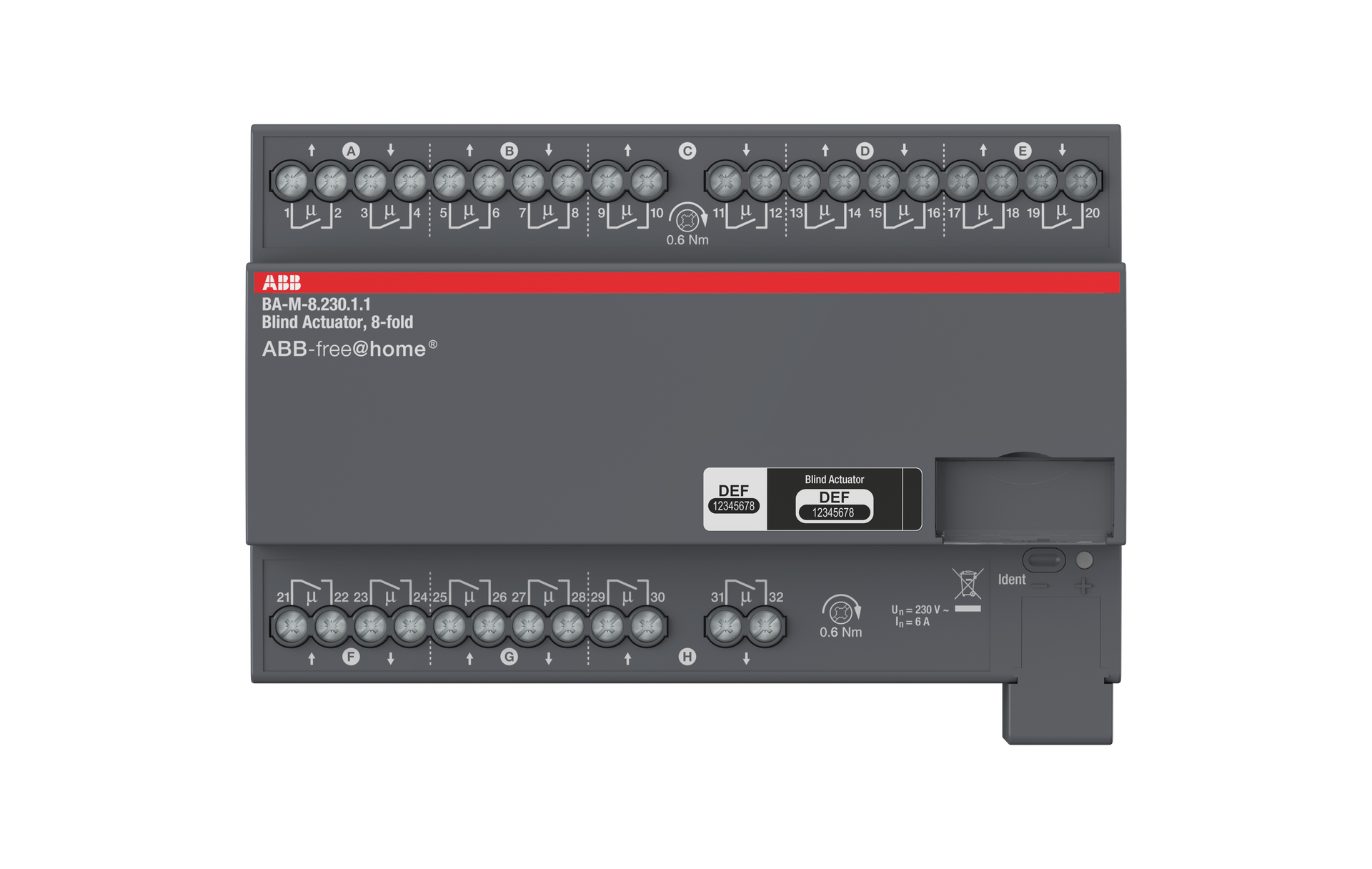 BA-M-8.230.1.1 Blind Actuator, 8-fold 230 V, MDRC – Görsel 4 / 4