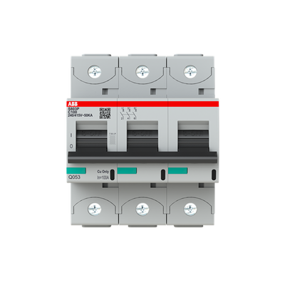 S803P-C100 High Performance Circuit Breaker. C Characteristic. 50kA, 100A, 3P