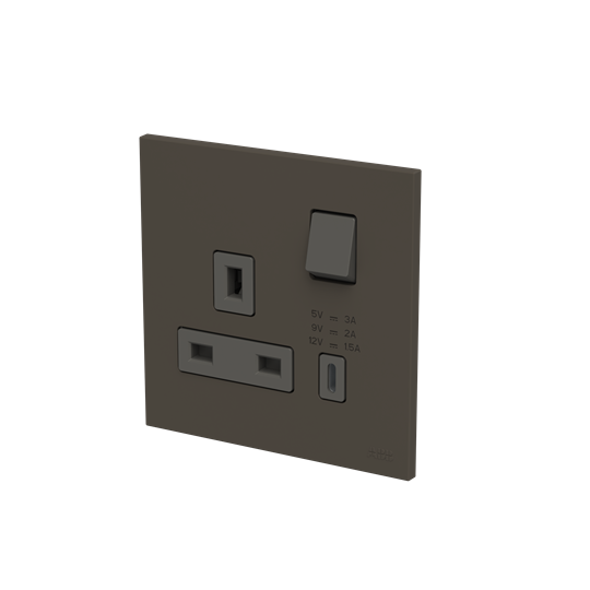 Socket outlet BS with USB Anthracite - Zenit BS