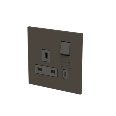 Socket outlet BS with USB Anthracite - Zenit BS